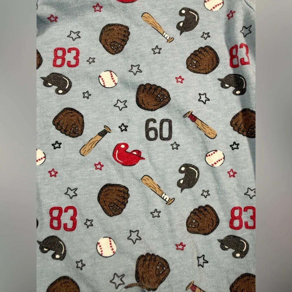 GYMBOREE Baby Boys' Blue Baseball Printed Long Sleeve Romper Playsuit Size‎ 0-3M